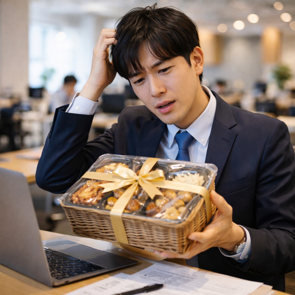 食べ物ギフトを貰い困っている忙しい人