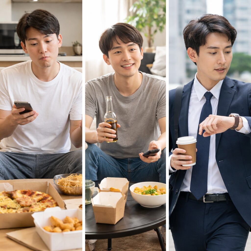 タイプ別の一人暮らし男性