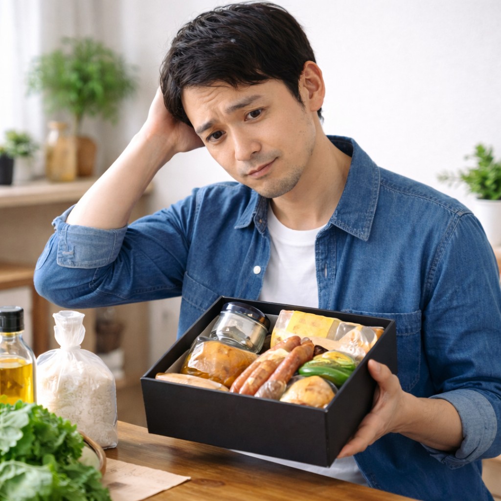 一人暮らしの男性が食べ物ギフトで困っている
